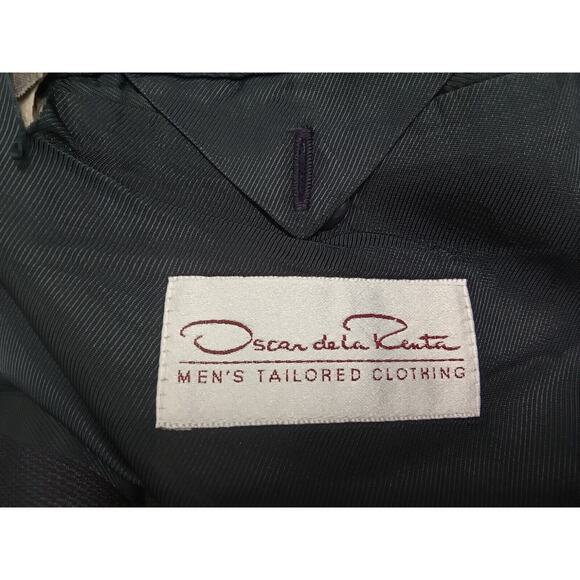 Oscar De La Renta Mens Black Suit Jacket (Size 46L) 100% Wool - Picture 5 of 6